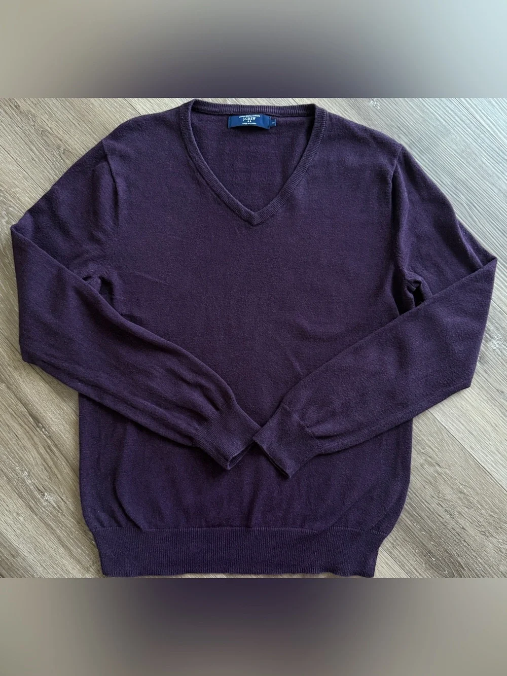 J. Crew Men’s V-Neck Sweater in Plum
